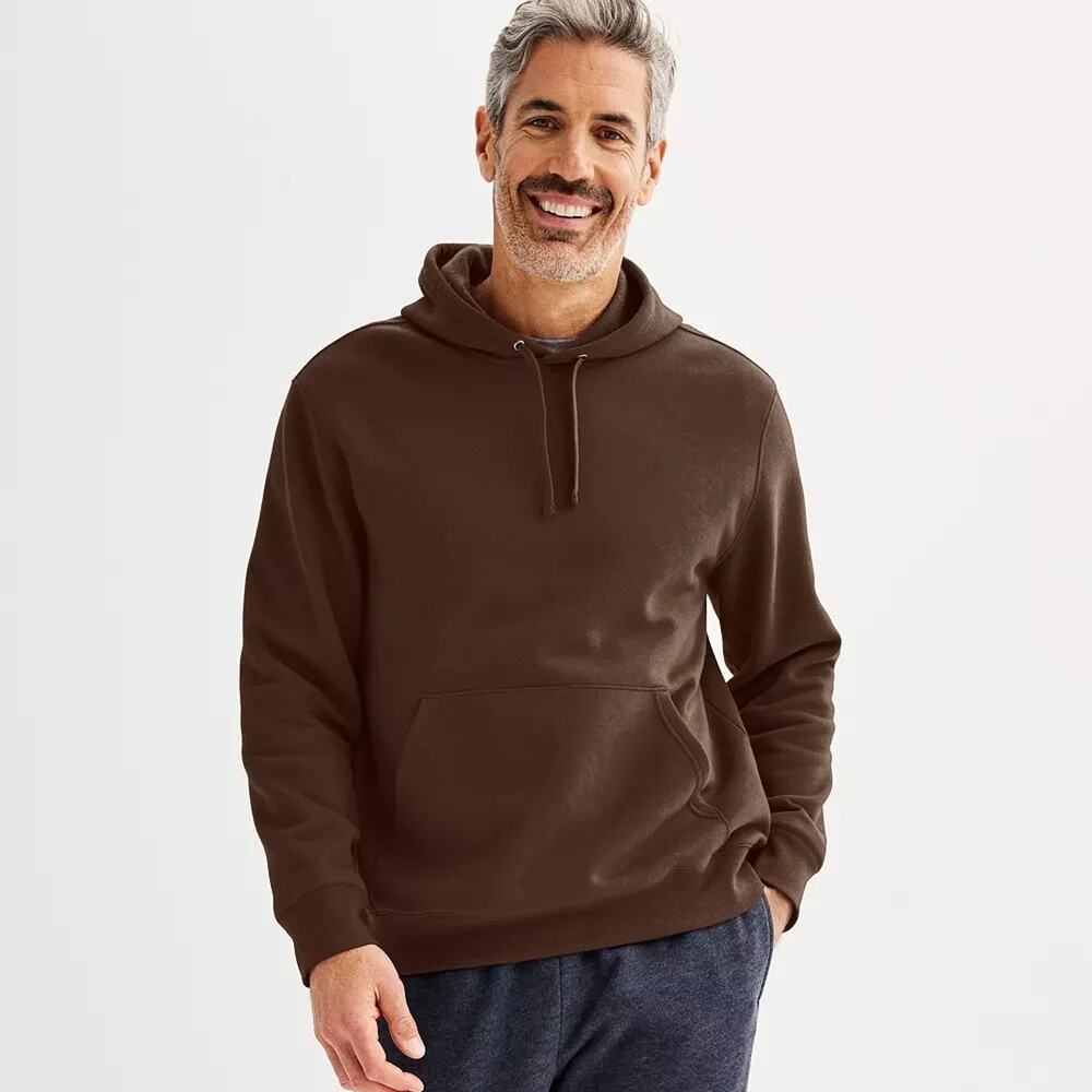 Tek Gear Mens XXL Pullover Hoodie Ultrasoft Fleece Brown Kangaroo Pockets Hooded